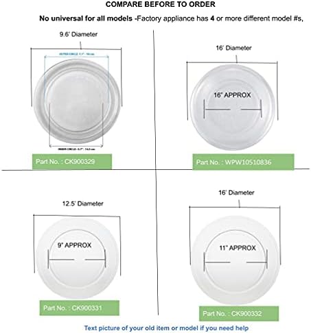GLOB PRO SOLUTIONS PD00044154 EAP11755826 AP6022493 PS11755826 Microwave Glass Turntable Tray 16.5