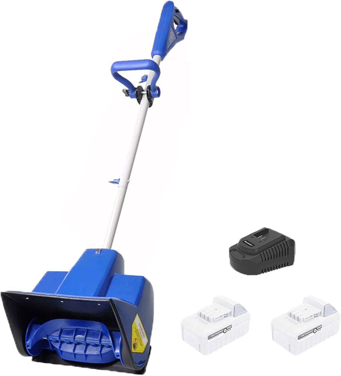 Snow Shovel, 24V 12Inch 4Ah Cordless Snow Blower, Battery Powered Snow Blower with Adjustable Front Handle for Walkways and Driveways, Brushless Motor,TwoBattery