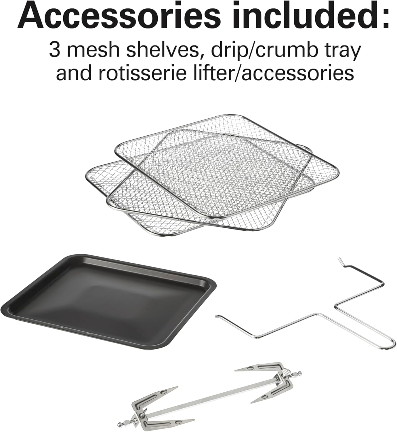 Hamilton Beach 11.6 QT Digital Air Fryer Oven with Rotisserie, 8 Pre-Set Functions including Dehydrator, Roaster & Toaster, 1700W, Black (35073)