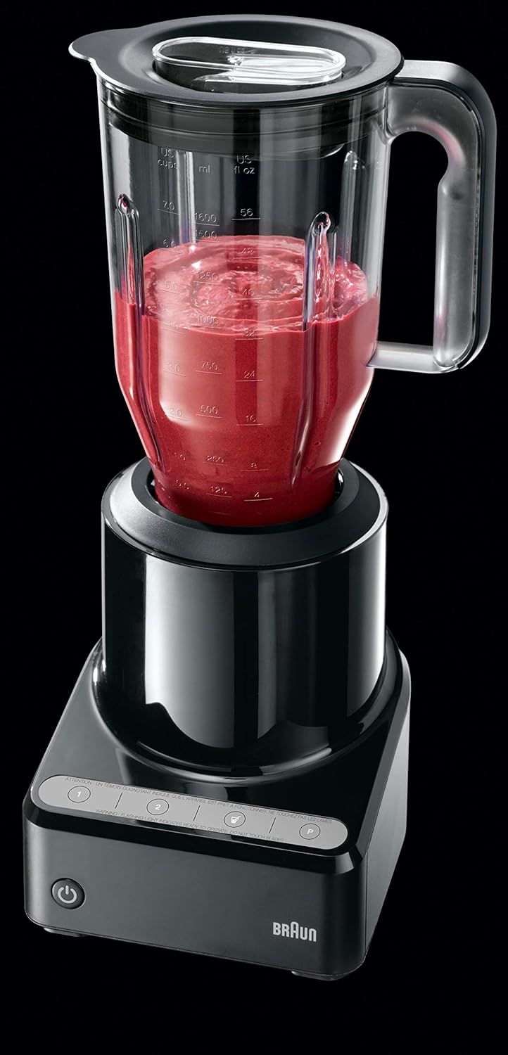 Braun JB7201BK PureMix Power Blender with Plastic Jug & Smoothie2Go Blending Cup, Black