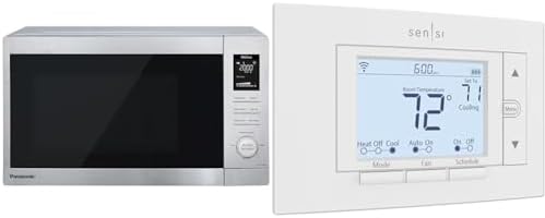 Panasonic NN-SV79MS 1.4 cu.ft Smart Inverter Works with Alexa Countertop Microwave Oven 1200Watt & Emerson Sensi Wi-Fi Smart Thermostat for Smart Home, DIY, Works with Alexa, Energy Star Certified
