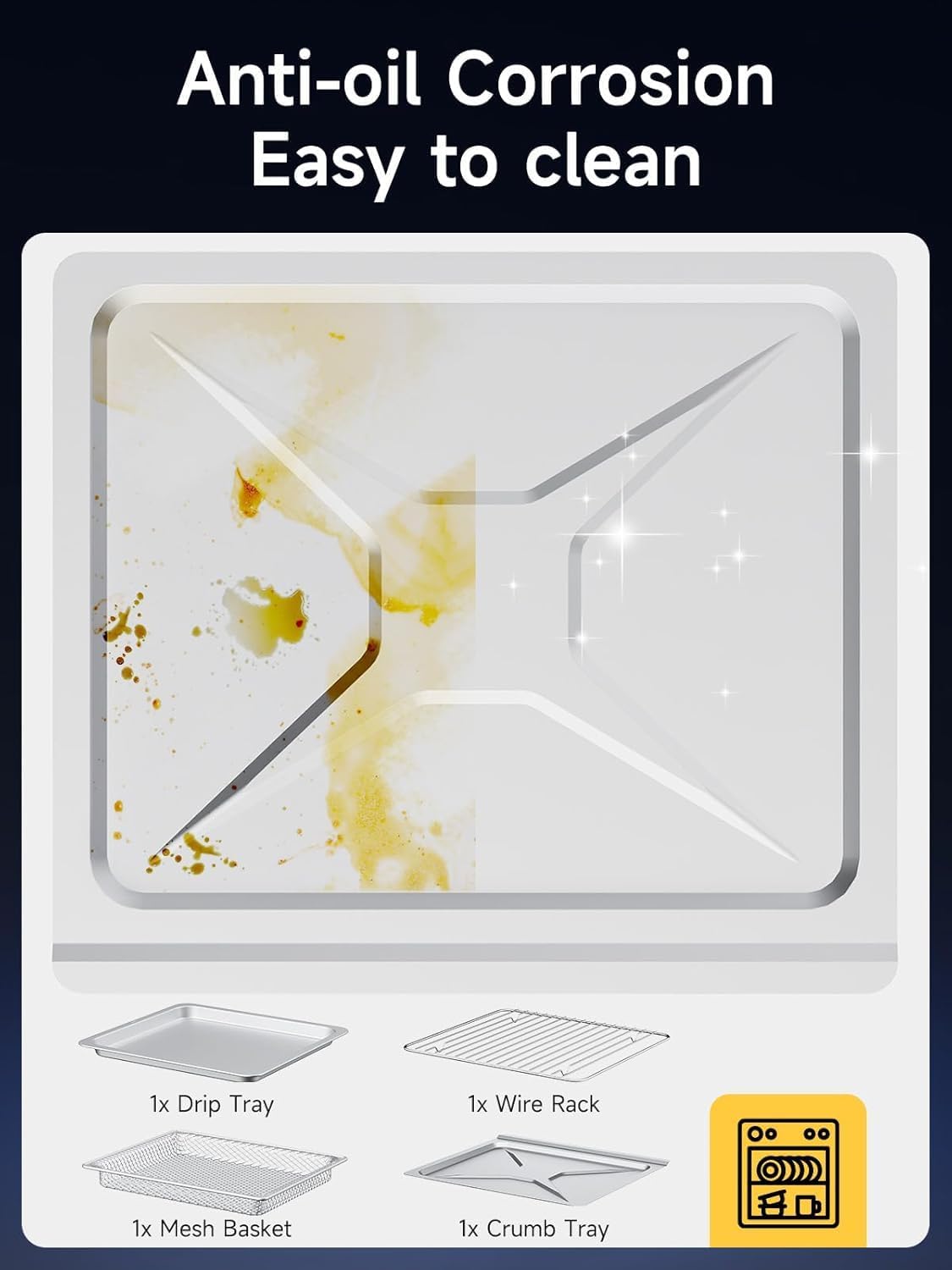 Kitchen Elite Air Fryer Toaster Oven Combo, 26.4 Qt Convection Oven Countertop, 18-in-1, Stainless Steel Large Airfryer, 4 Zone with Accessories, Digital Full Touch Screen, Easy to Clean