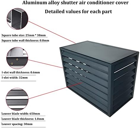 Outdoor Air Conditioning Cover, Aluminum Condenser Protective Cover, Grilles For AC And Heat Pumps, Mini Split Air Conditioner Cover For Outside Units, Freestanding Louvered Space Divider ( Color : Br