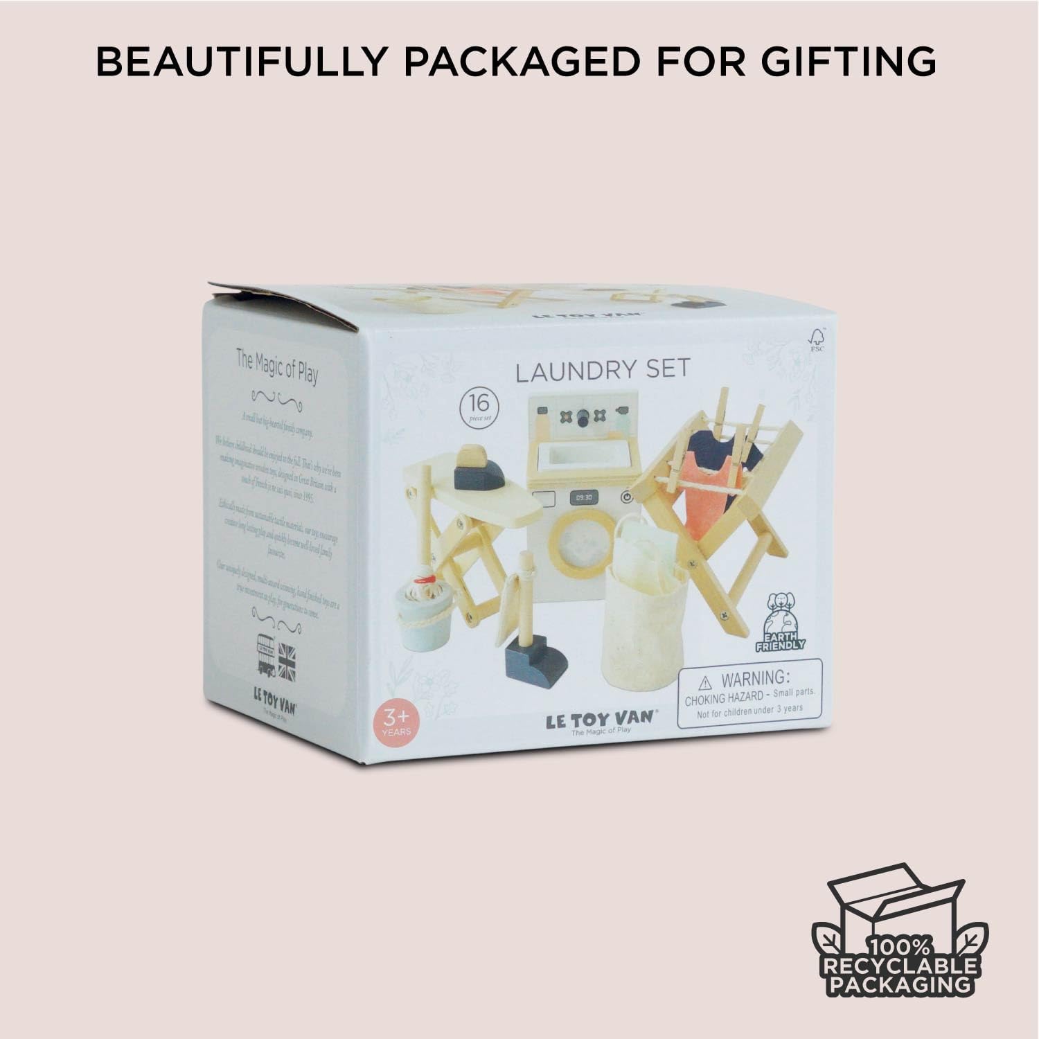 Le Toy Van - Wooden Daisylane Laundry Room Accessories Play Set for Dolls Houses | Girls or Boys Furniture Sets - Suitable for Ages 3+