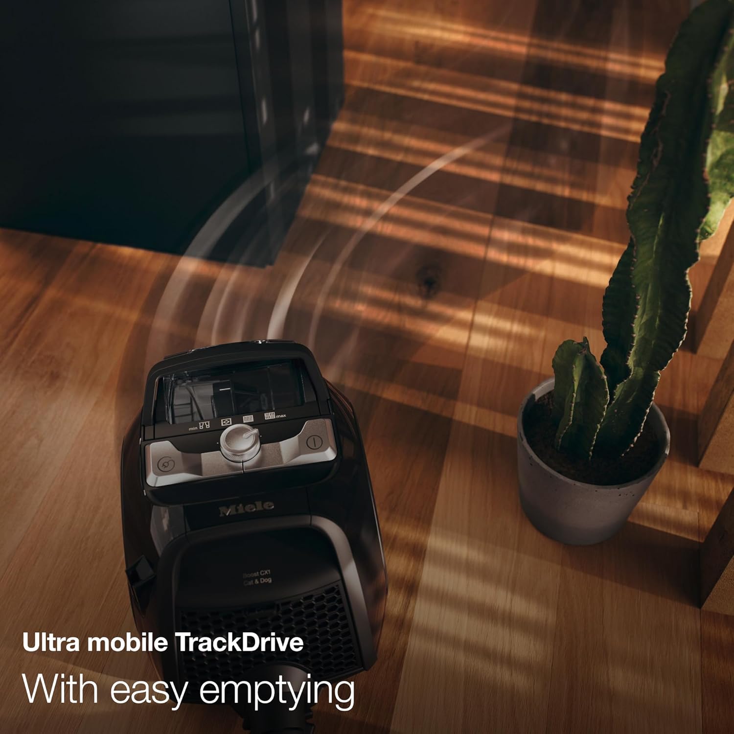 Miele Boost CX1 Parquet - Bagless Canister Vacuum Cleaner, Lightweight, Compact and Corded with Vortex Technology and HEPA AirClean Filter, in White/Rose