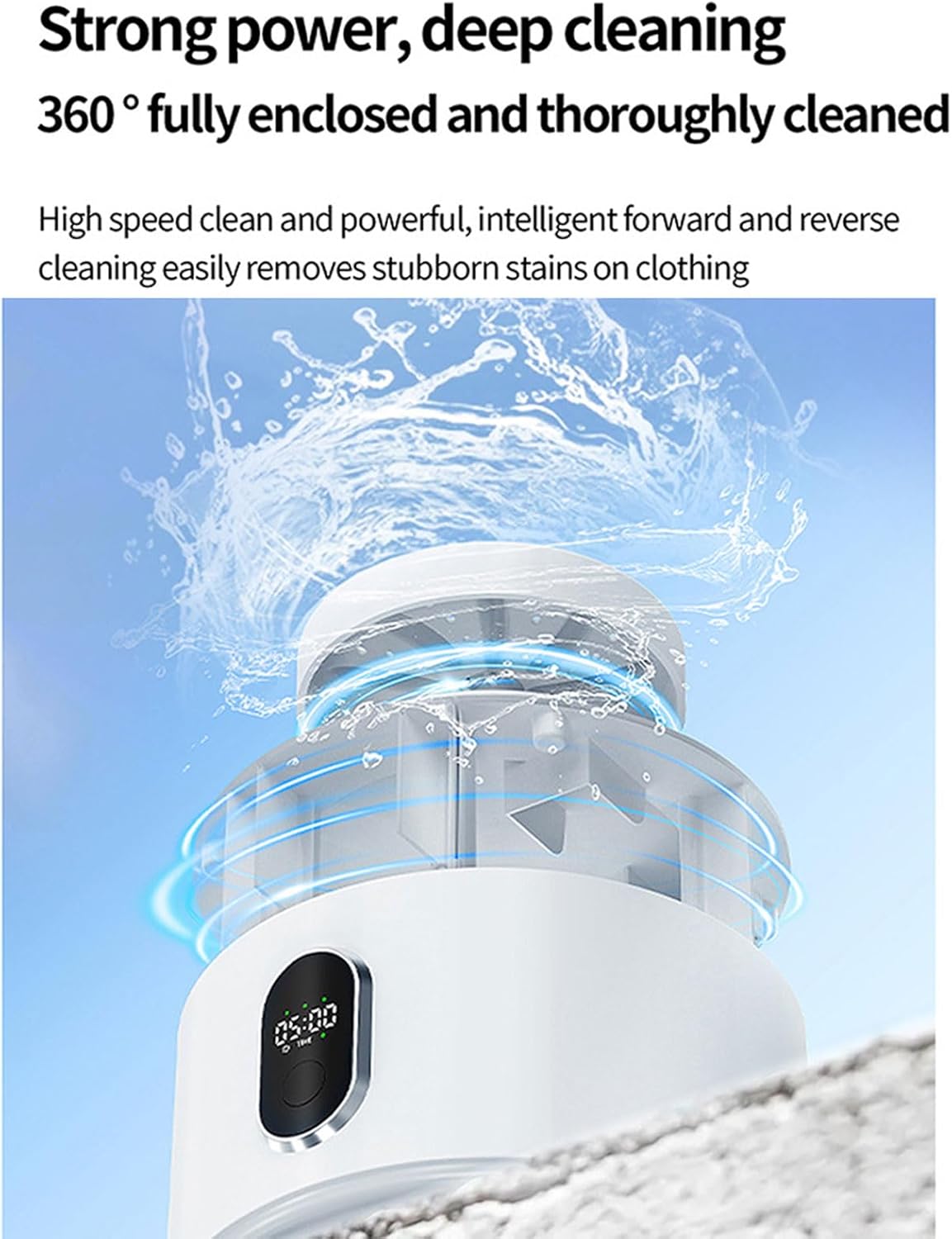 Portable Washing Machine, Mini Washer Deeply Cleans Small Laundry Items, Socks, Underwear, Baby Clothes, Suitable for Solo Living, Apartments, Hotels, Travel and Camping