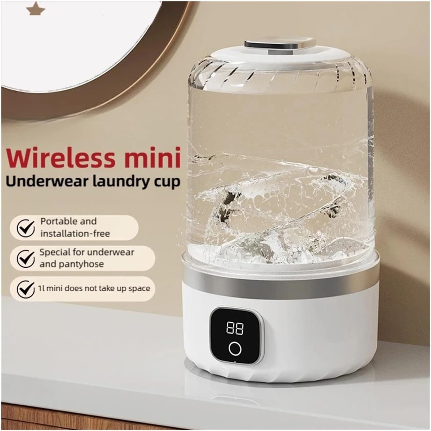 Cordless Electric Washing Machine Charging 2-speed Adjustment For Travel Socks Underwear Small Portable Washing Machine,for Travel,Camping, RV & Dorms(Blue)