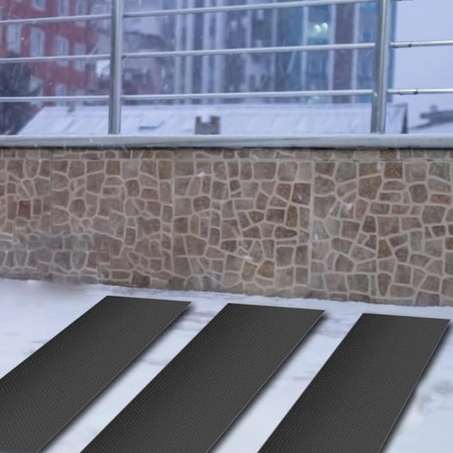 Heated Mats, Snow Melting Mats Outdoor Cold Resistance Easy Setup, Snow Mats Outdoor for Porches Driveways Walkways(33 * 150,20 Slice)