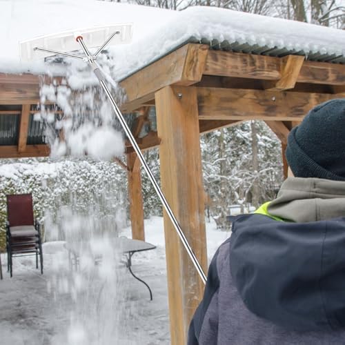 Adjustable Telescoping Snow Rake for Roofs, 6.6-13 ft Snow Removal Tool, Portable 23