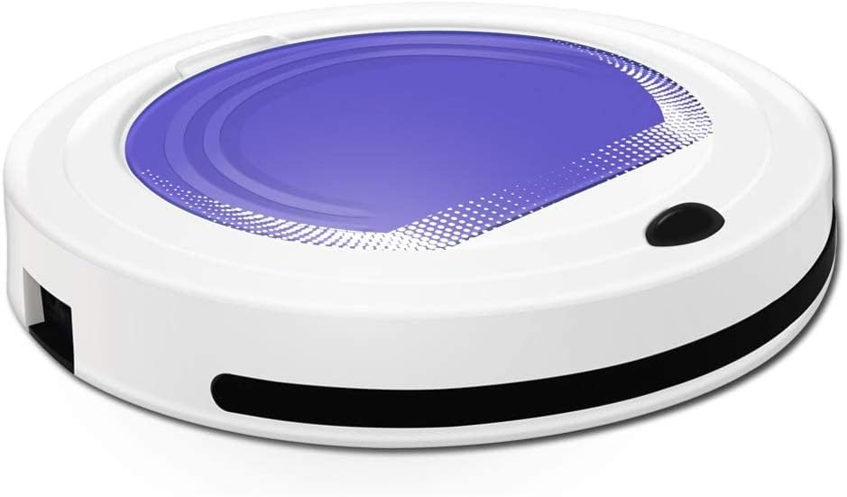 Mini Super-Thin Robot Vacuum Cleaner, Intelligent Sweeping Robotic Charging Vacuuming for Hard Floor Tile Medium-Pile Carpets-Purple (Color : Red) (Blue)