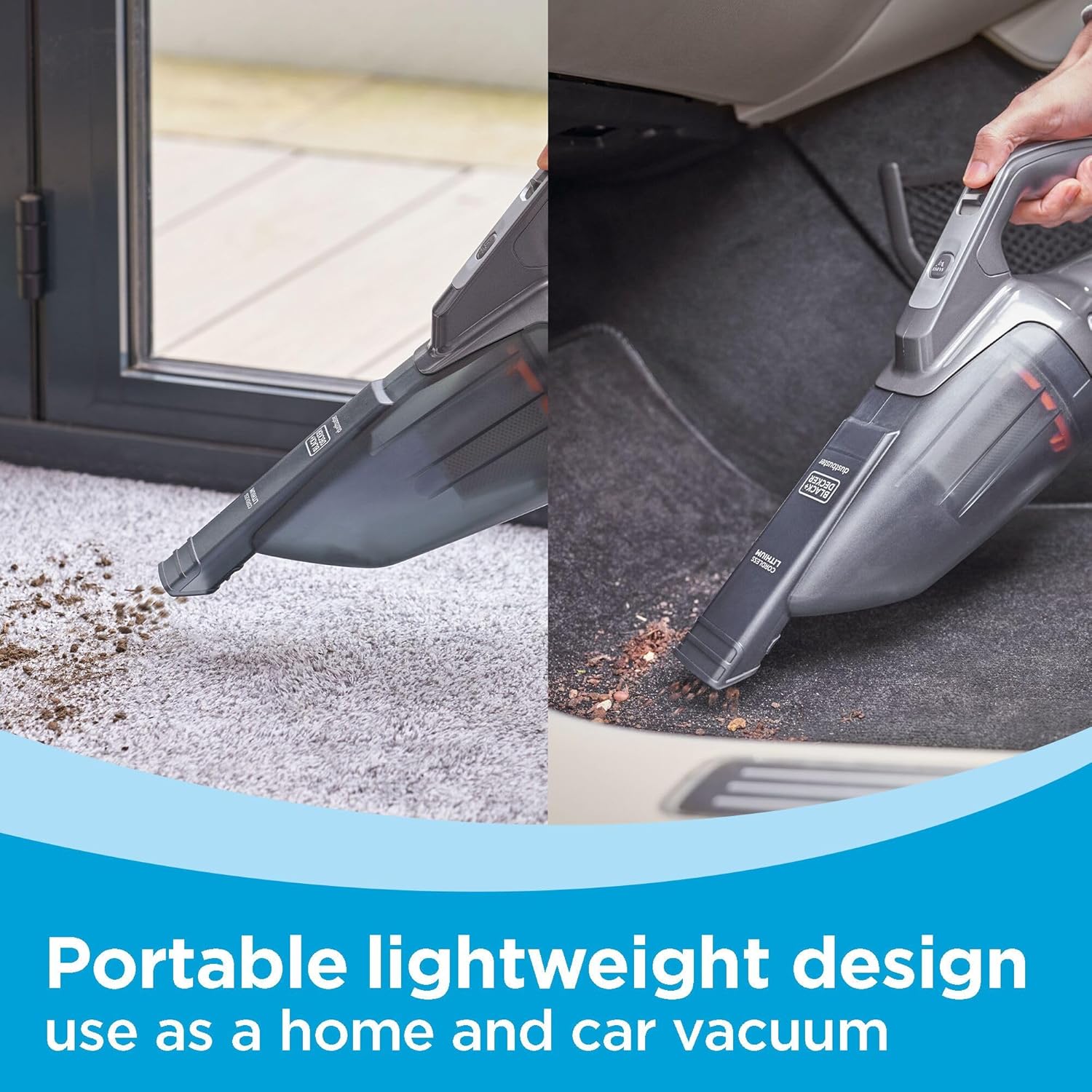 BLACK+DECKER 20V dustbuster Small Vacuum Cleaner Portable Vacuum Hand Held Cordless for Home and Car, Includes Rechargeable Battery (BCHV001C1)