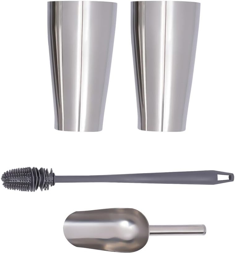 Milkshake machine, commercial stainless steel milk shaker with double head beverage blender, electric milkshake machine, stainless steel drink and juice blender, with 2 x 800 ml cups, 110V 180W.