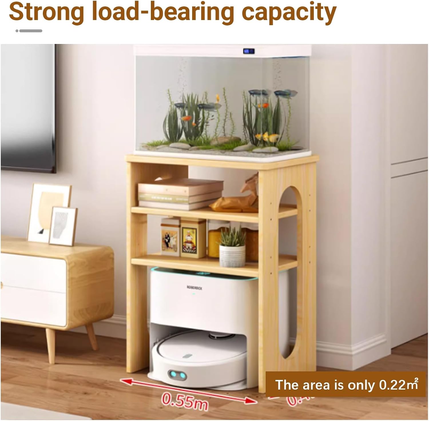 Wood Organizer Stand For Sweeping Robot Vacuum,Sweeping Robot Storage Rack,Small End Tables For Bathroom,for Living Room,Bedroom
