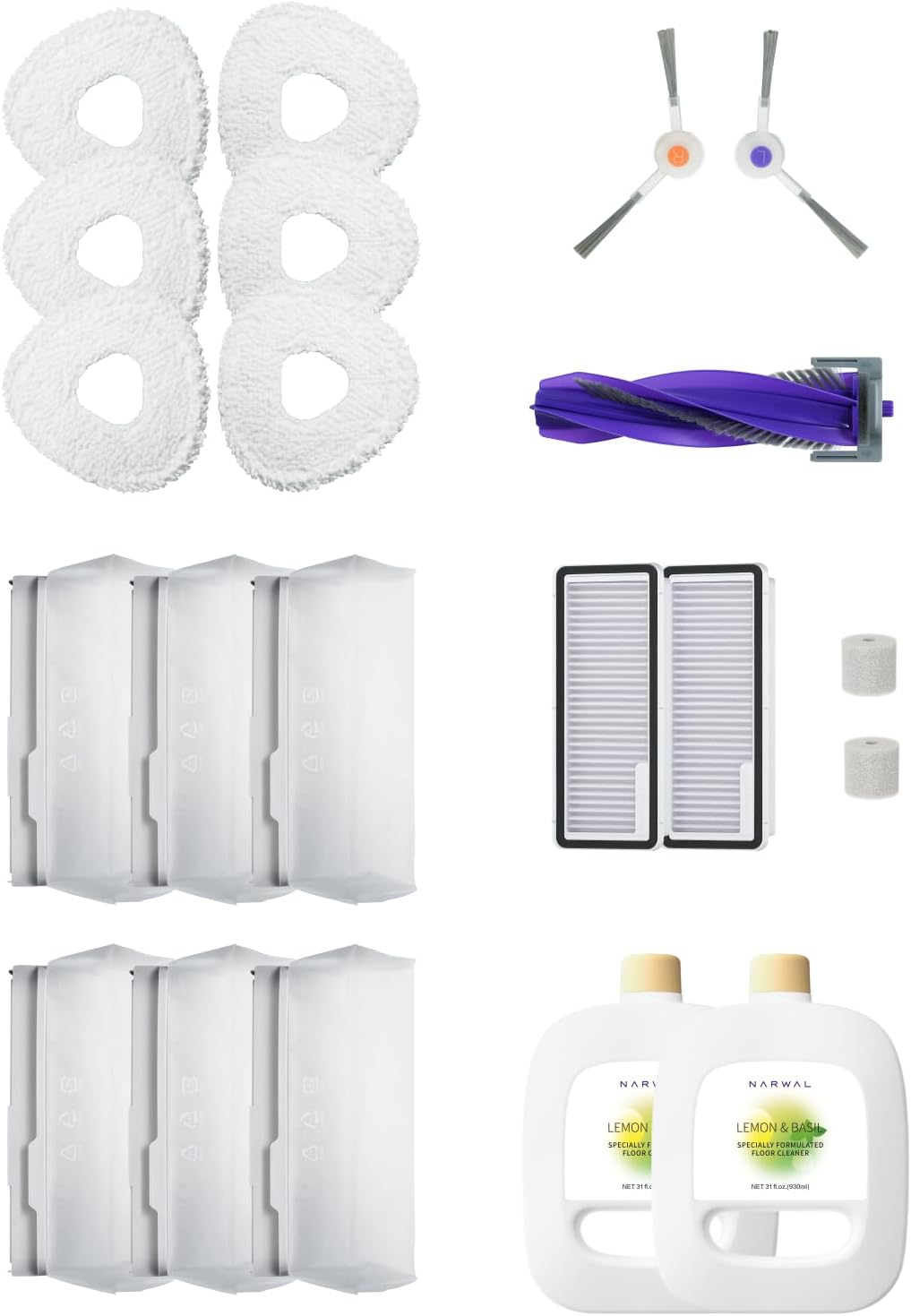 Narwal Robot Vacuum and Mop Accessories Pack (Model: Only for Narwal Freo X Ultra)