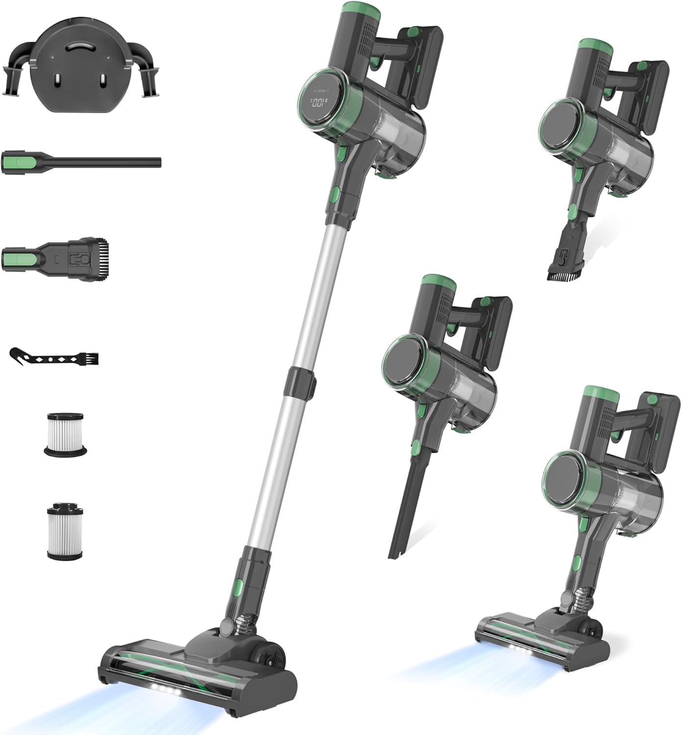 Cordless Vacuum Cleaner, 40Kpa Cordless Vacuums for Home, 500W Stick Vacuum Cleaners with Long Runtime, Lightweight, Powerful, Large Dust Cup Vacuum Cleaner for Pet Hair Hard Floor