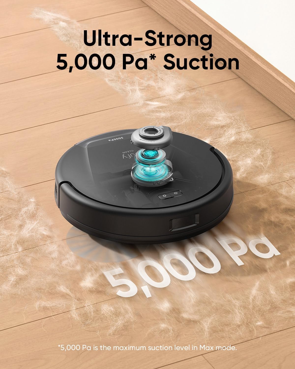 eufy Like-New L60 Hybrid Robot Vacuum with Self Empty Station, Hair Detangling Technology, Up to 60 Days of Hands Free Cleaning, Ultra Strong 5,000 Pa Suction to Remove Hair, Dust, Mop Pad (Renewed)