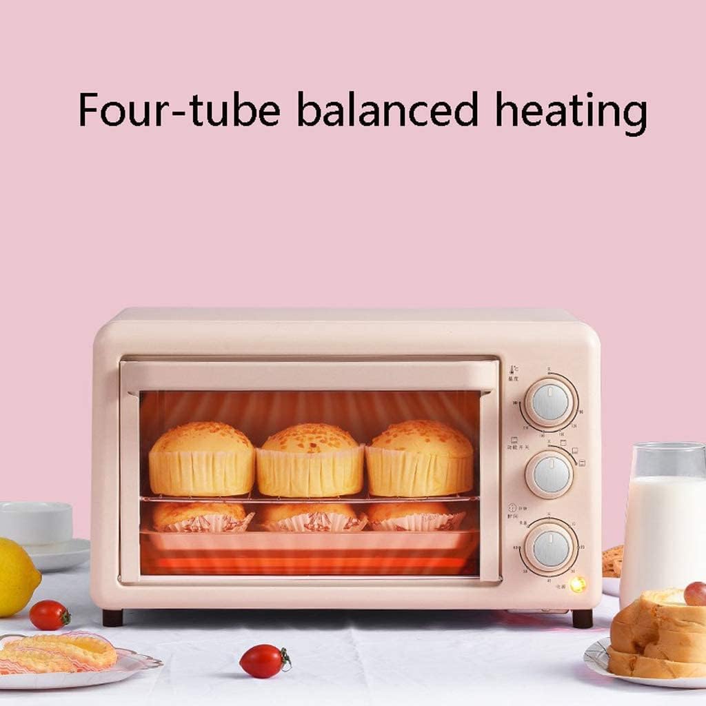 19L Mini Oven Adjustable Temperature 0-240 ℃ and 60 Minutes Timer 3 Heating Modes Home Baking Cake Barbecue Electric Oven Double Baking Position Toughened Glass Door 1200W Commodity Cod Aestheti