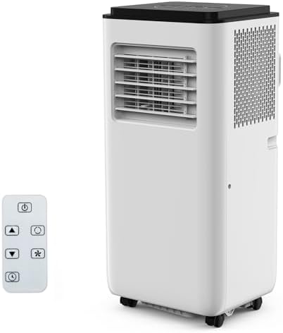 8,000 BTUs Portable Air Conditioner, Cools up to 350 Sq. Ft. with Remote Control, 3-in-1 Standing AC Unit, Cooling, Dehumidifying, Fan Mode, LED Display for Bedroom, Studio Apartment