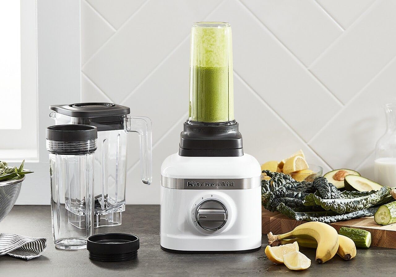KitchenAid K150 3 Speed Ice Crushing Blender with 2 Personal Blender Jars - KSB1332WH