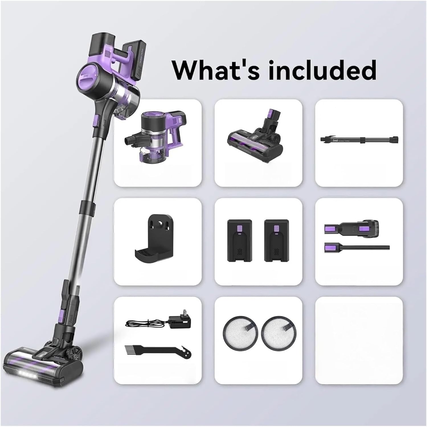 26Kpa 350W Stick Cordless Vacuum Cleaner 3-Speed Power Model for Hardwood Floor Compatible with INSE S10P
