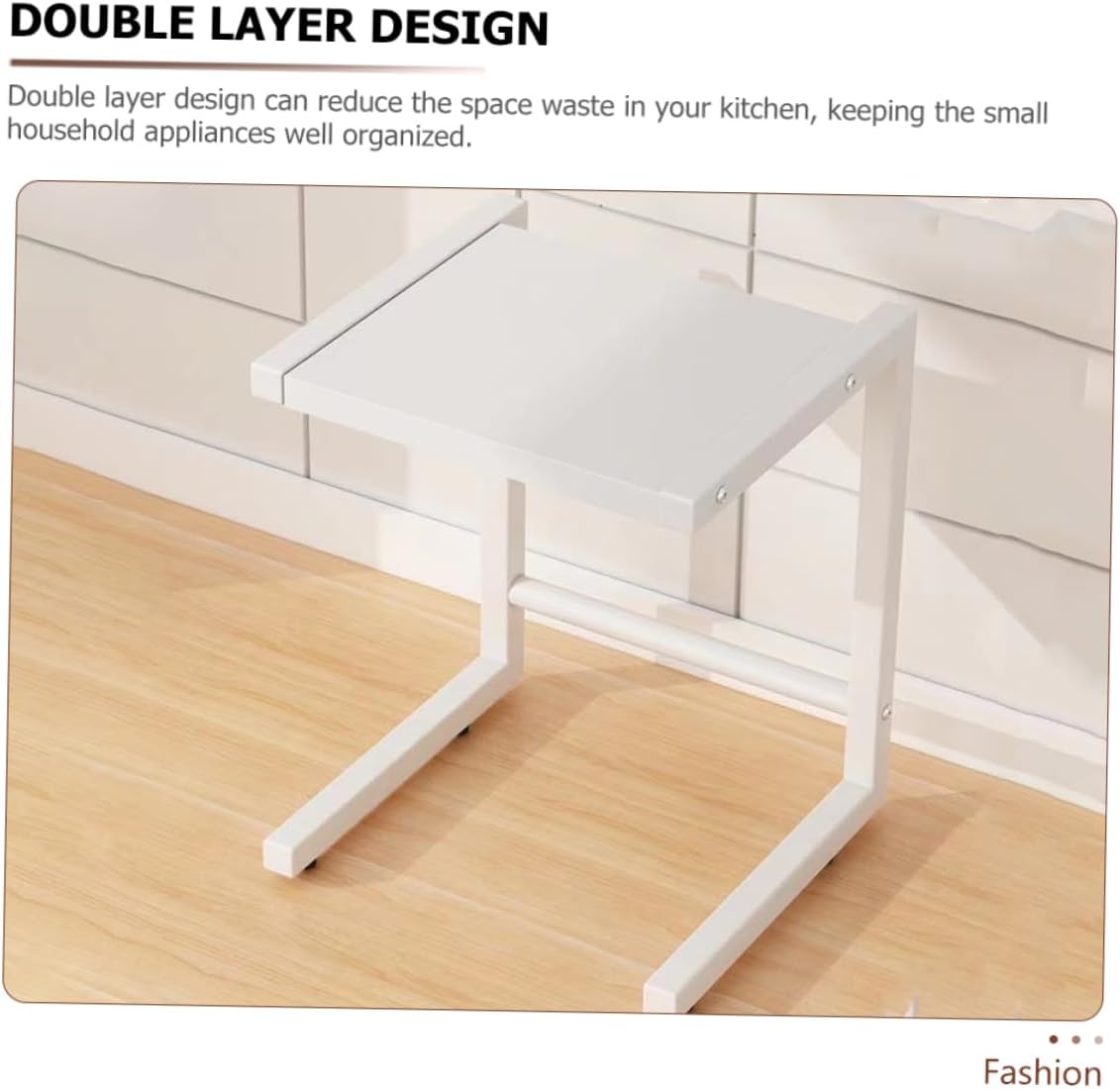 PRETYZOOM Adjustable Carbon Steel Kitchen Microwave Holder Expandable Countertop Organizer for Air Fryers Ovens and Small Appliances Space-Saving Rack for Kitchen Storage