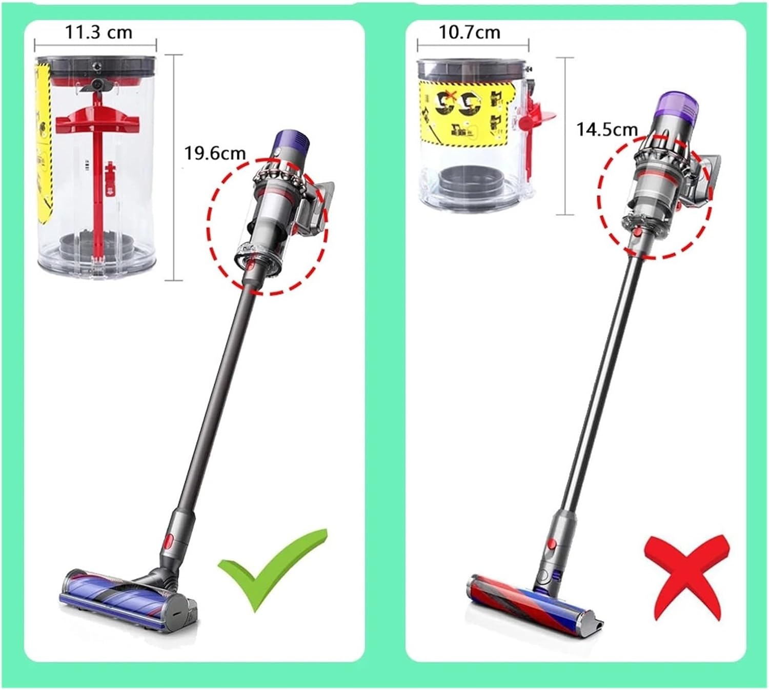 Large Dust Bin Compatible with Dyson V11 V15 SV14 SV15 SV22 Vacuum Cleaner Canister/Dust Bucket Replacement Part