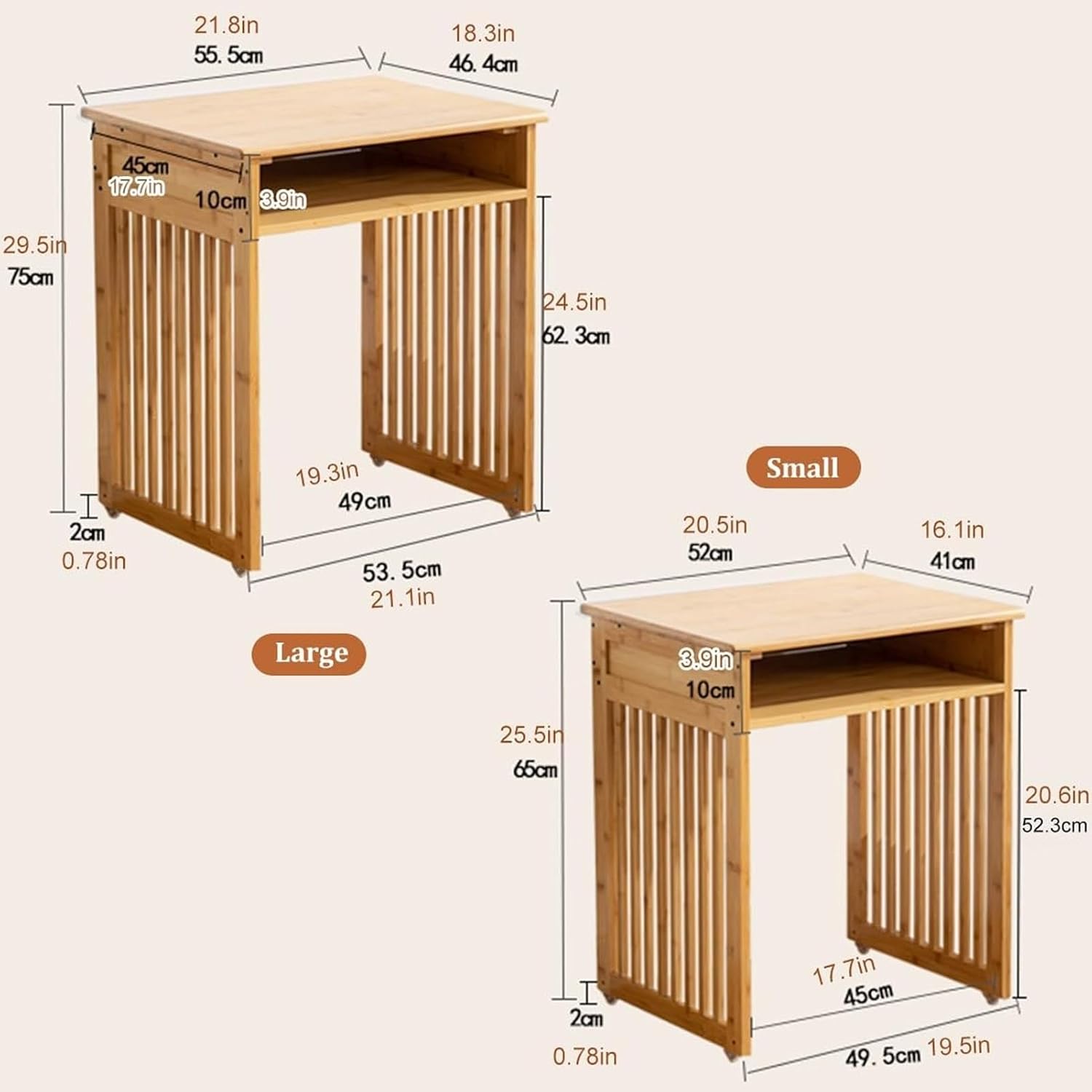 Robot Vacuum Stand Cabinet, Sweeping Robot Storage Rack, Vacuum Hidden Storage Cabinet, Robot Vacuums Stand with Wheels, Household End Side Table(Natural,21.8x18.3x29.5'')