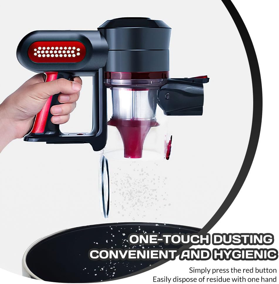 Laufary Cordless Vacuum Cleaner, 30KPA 40Mins Runtime Lightweight Stick Vacuum Cleaners for Home, Anti-Tangle Brush, Wall Mount Storage, Handheld Vacuum for Pet Hair/Carpet/Floor