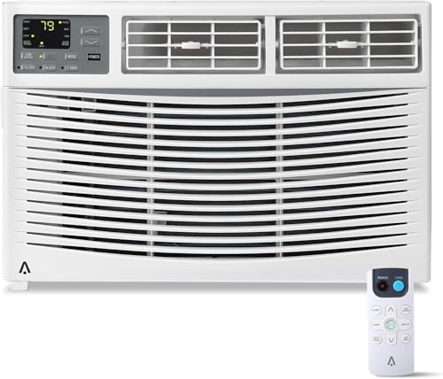 Window Air Conditioner 8000 BTU,WiFi-Enabled Smart AC with Remote, 3 Modes Cool Dry Fan Speed Control, Fast Cooling for 350 Sq.Ft 115V AC for Bedroom, Office, Home