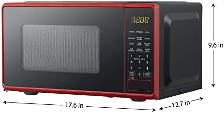 Red Digital Microwave Oven Proctor cooking and defrosting child safety lock