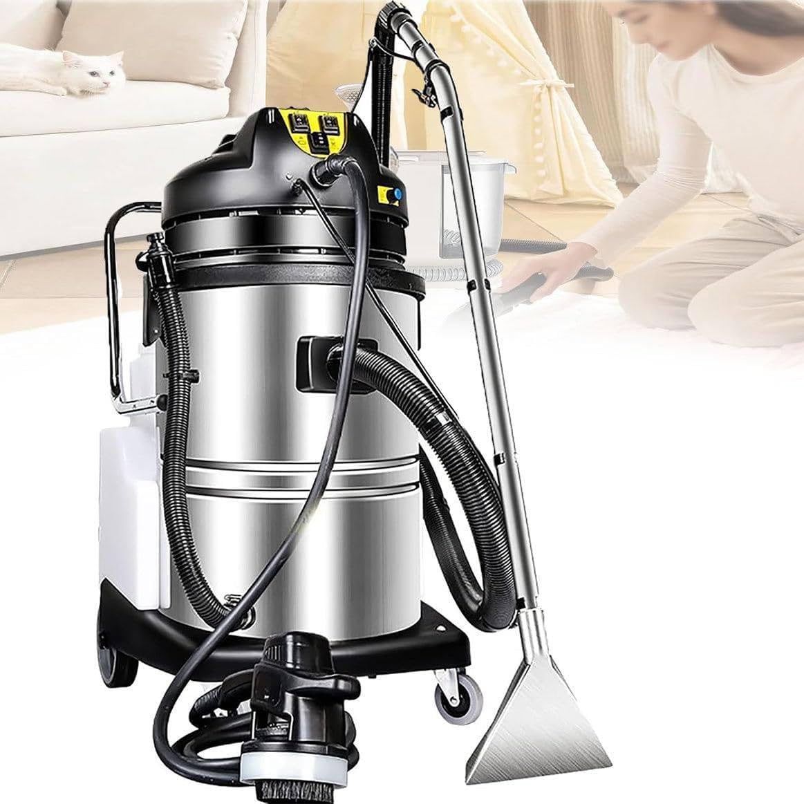 20L/30L/40L Commercial Carpet Cleaner Machine - 3 in 1 Portable Ex-tractor for Car Detailing | Stainless Steel Body Carpet/Sofas Cleaner Machine