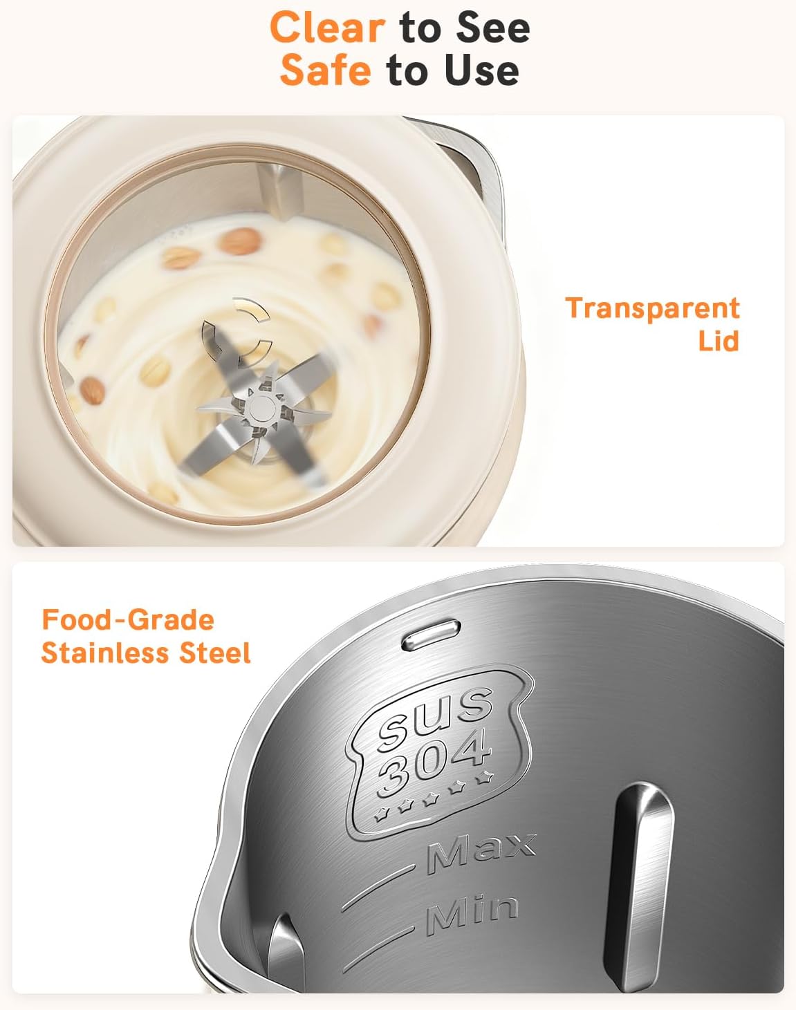 50oz Nut Milk Maker Machine(Stainless Steel) Blender, 8-in-1 Automatic Soy Milk Maker for Vegan, Homemade Almond/Coconut/Oat Plant-Based Milk with 18H Delay Start,4H Keep Warm, Self-Clean& Boil Water