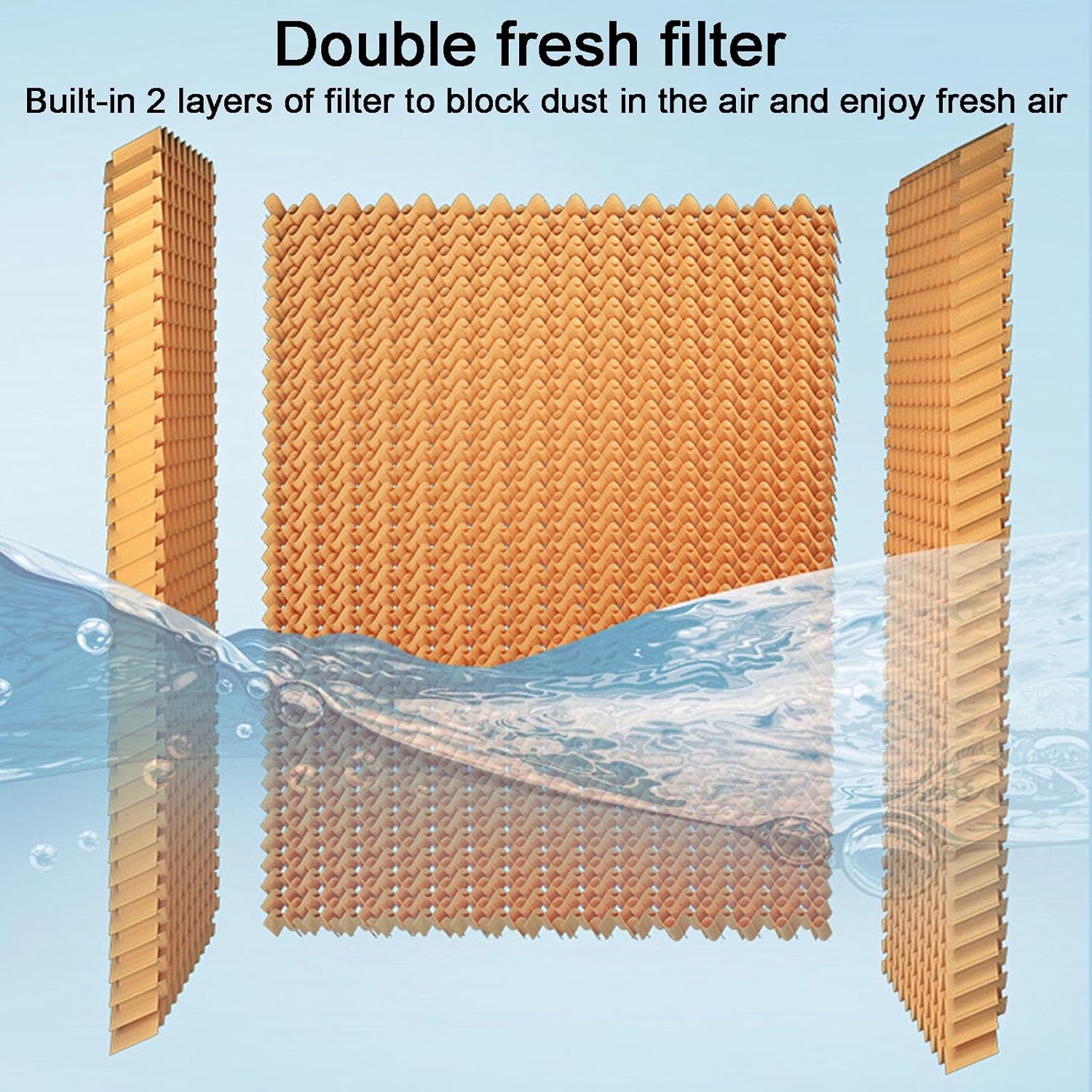 3 in 1 Evaporative Cooler, Swamp Cooler, Air Conditioner Portable with 8.8 Gal Split Water Tank, Knob Control, 3 Speed and 4 Ice Box(Black)