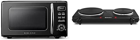 Galanz Retro Microwave Oven + Elite Gourmet Electric Hot Plate