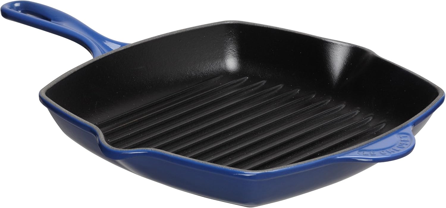 Le Creuset 10.25-Inch Square Skillet Grill, Cobalt