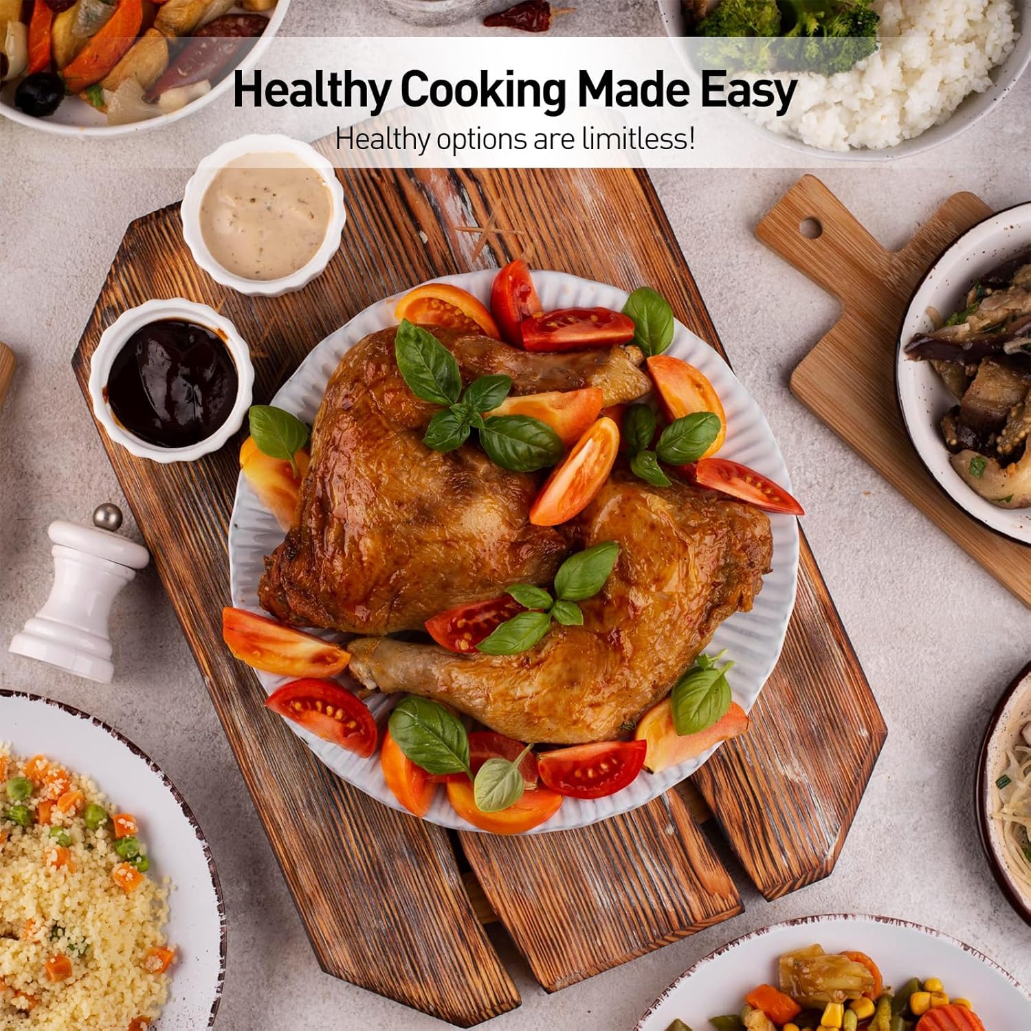 APSARAS USA Upgraded 10 in1 Glass Air Fryer Non Toxic,17 Quart Convection Oven Countertop Air Fryer Glass, Healthy Kitchen Bake,Grill,Steam Broil, & Roast -Includes Bowl,Broil Rack,Toasting Rack