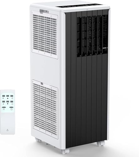 Portable Conditioners Cooling Control 8000 BTUs Portable Air Conditioner with Efficient Cooling, Quiet Portable Cooling AC Up to 350 Sq.Ft. with Dehumidifier, Fan, Sleep Modes, 3-in-1,Grey