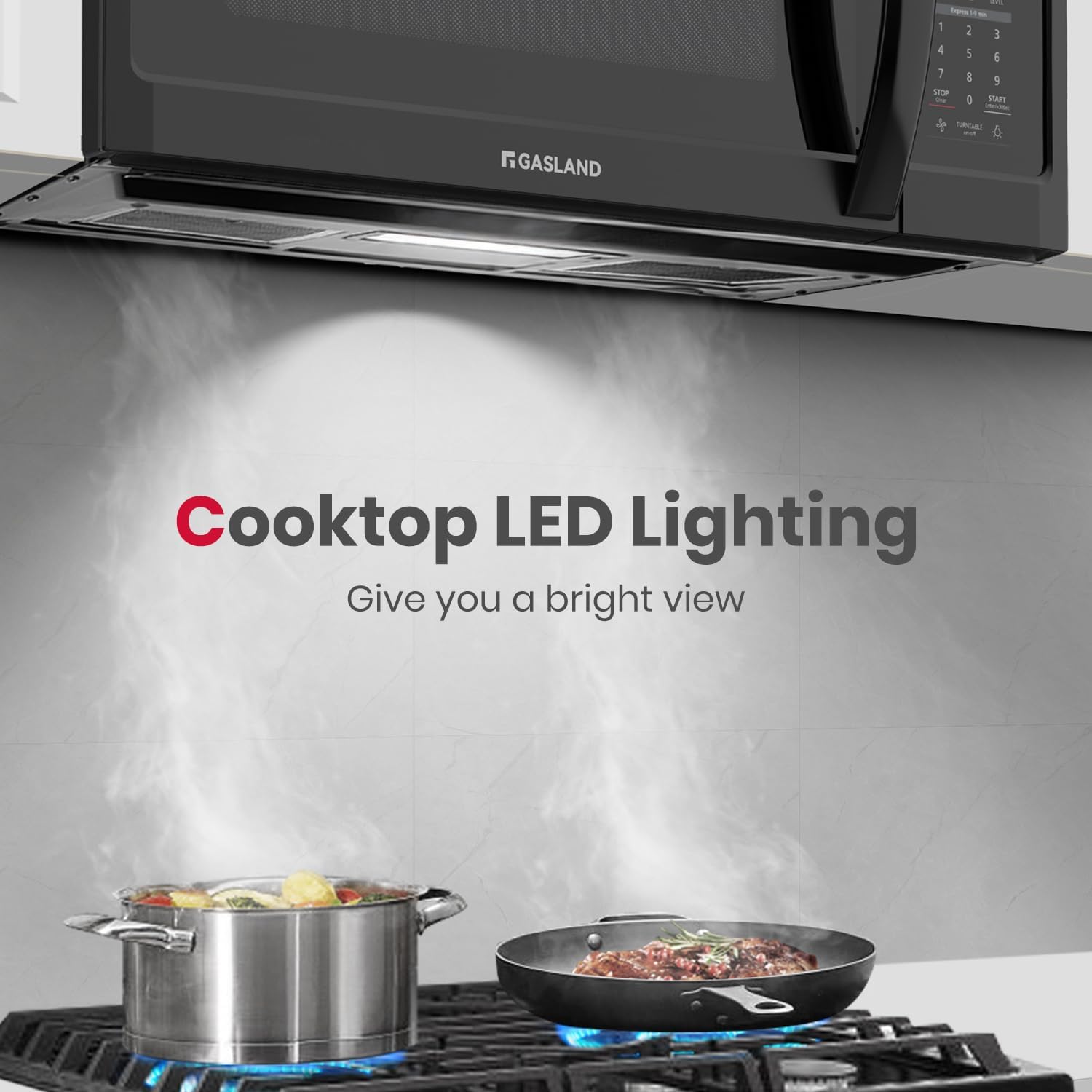 GASLAND Over the Stove Microwave 30 Inch, 1.9 Cu.ft. Over the Range Microwave with 11 Power Levels, One Touch Cooking, 400 CFM,1000W, LED, Turntable, Sensor Cook, Over Stove Microwave Oven, Black