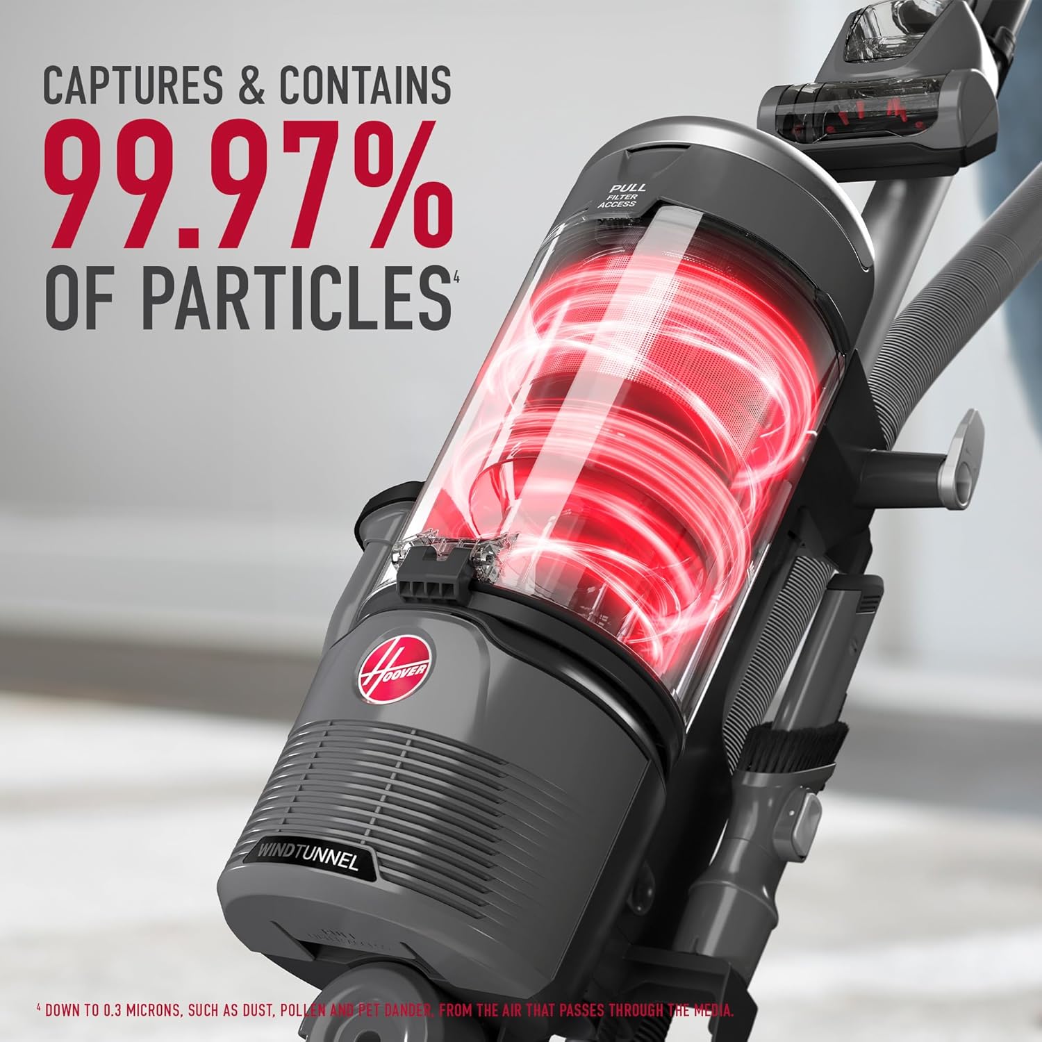 Hoover WindTunnel Swivel Pet Bagless Upright Vacuum Cleaner forhome use on Carpet and Hard Floors, Corded Upright Vacuum Cleaner for Pet Hair, Lightweight Design, Swivel Steering