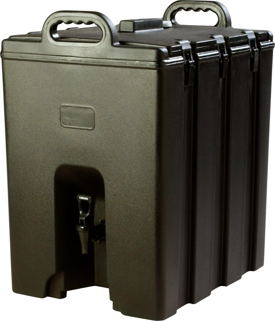 Carlisle FoodService Products Cateraide Insulated Beverage Dispenser with Handles for Catering, Events, Kitchens, and Restaurants, Plastic, 10 Gallons, Black