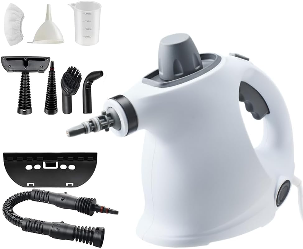 Saker Steam Cleaner for Home 2026 Plus|Handheld Portable Steamy Clean Pro for Car,Bathroom,Kitchen,Furniture,Couch,Carpet,Tile Cleaning|Multiple Nozzles Kit|Chemical-Free (1Set+12Fiber Cloth)