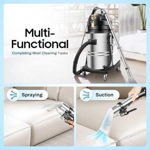 3 in 1 Carpet Cleaning Machine, Commercial Upholstery Extractor & Wet Dry Vacuum Cleaner, 60L Deep Cleaner for Sofa, Carpet & Curtains, Powerful & Efficient
