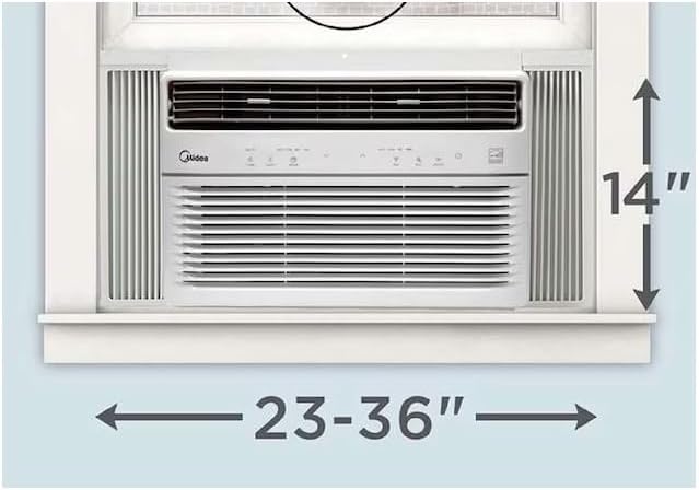 Midea 8,000 BTU DOE SmartCool Window Air Conditioner, for spaces up to 350 sq. ft., 3-in-1 technology: combines air conditioning, dehumidification - MAW08S1YWT (Renewed)
