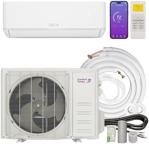 Ultra-Efficient 18000 BTU/220V Mini Split – 23 SEER for Lower Energy Bills– Pre-Charged, Ductless, Quiet & Comfortable Mini Split AC/Heating System|WiFi & Easy Install Kit |Pro Series by Comfort Temps