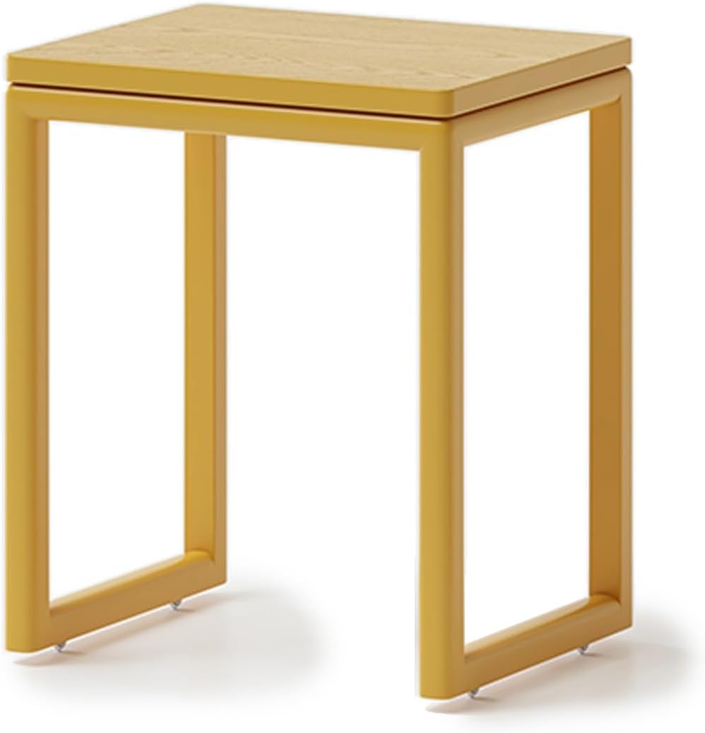 Vacuum Cleaner Storage Cabinet, Sweeping Robot Storage Rack Side Table, Wooden Floor Table Storage Rack for Living Room Home Furnishing(Yellow)