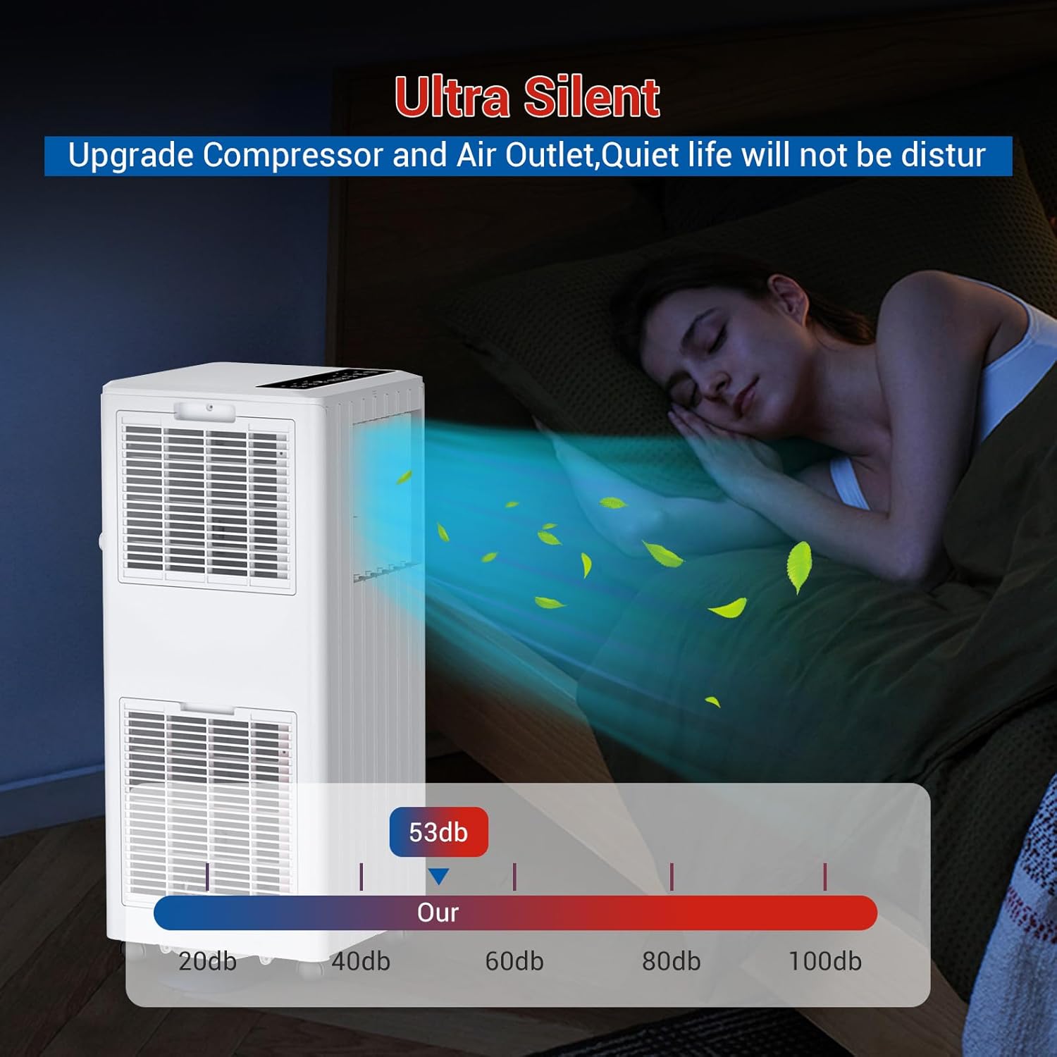 8000 BTU Portable Air Conditioner, 3-In-1 Portable AC Unit with Dehumidifier & Fan for 350 Sq. Ft Room, Standing Air Conditioner with Remote & Window Kit, 24H Timer, Sleep Mode