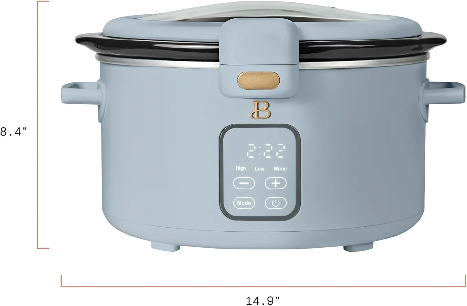 Beautiful 3 Qt Air Fryer with TurboCrisp™ Technology, Cornflower Blue by Drew Barrymore, Compact Countertop Air Fryer for Crispy Healthy Cooking, Nonstick Basket, Dishwasher-Safe, Oil-Less Frying