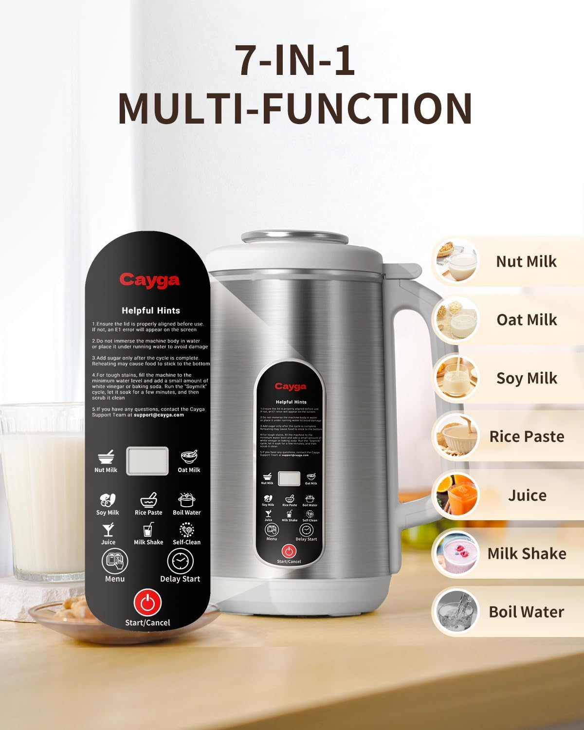 40oz Nut Milk Maker Machine Stainless Steel Soy Milk Maker Homemade Almond, Oat, Juice, Coconut, Plant-Based and Non-Dairy Beverages with Self Clean, Boil Water, Delay Start, Keep Warm