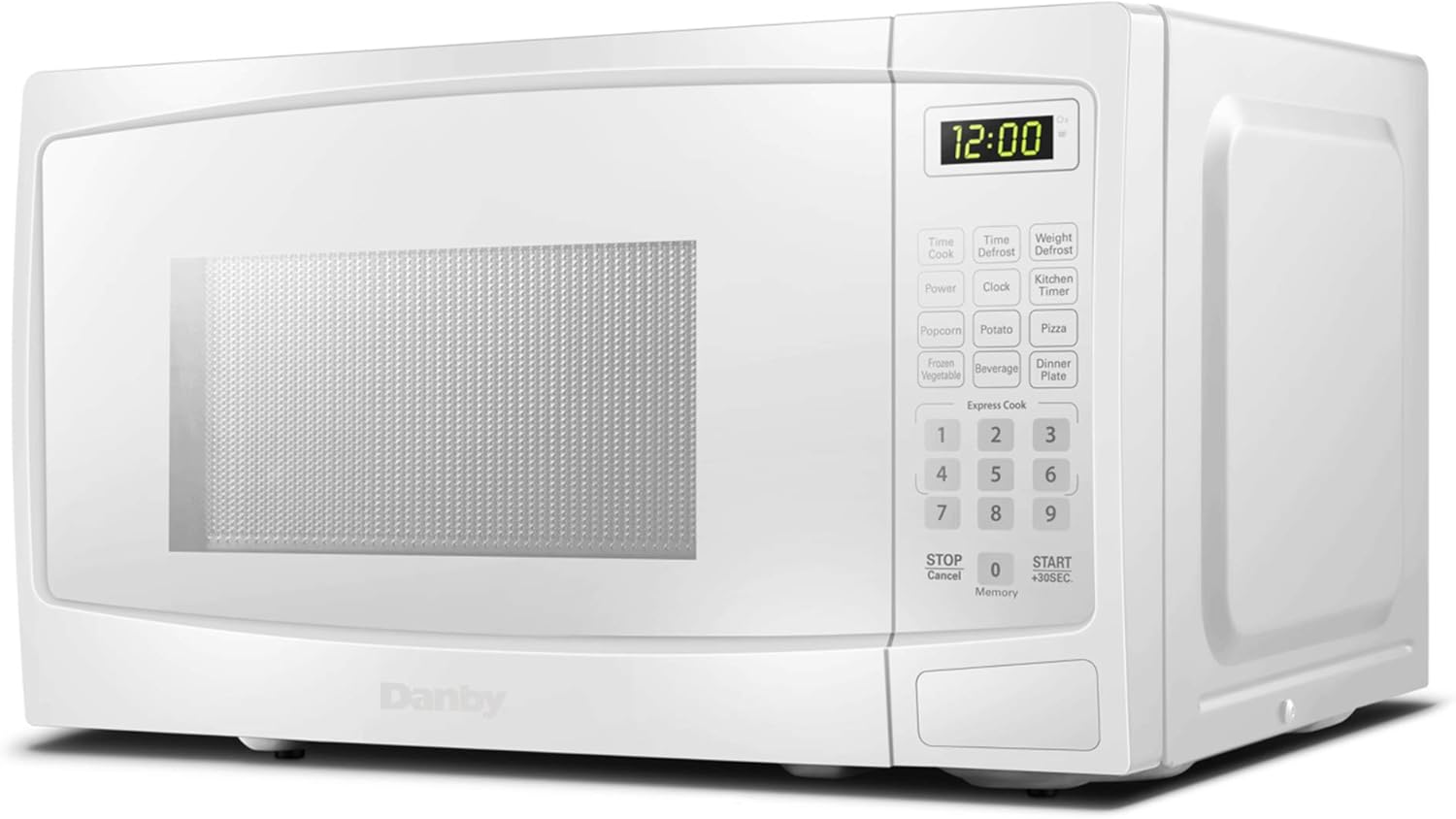 Danby DBMW1120BWW 1.1 Cu.Ft. Countertop Microwave In White - 1000 Watts, Family Size Microwave With Push Button Door