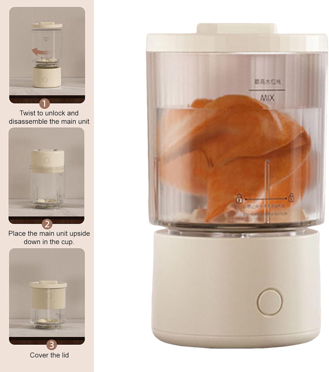 Portable Portable Turbo Washing Cup Electric Washer for Socks Underwear, Rechargeable Travel Washing Machine, Type-C Charging Charging